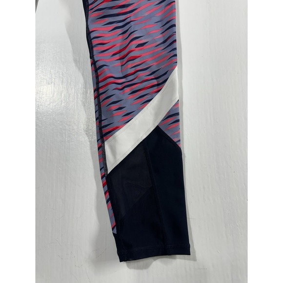 Athleta Electra Sonar 7/8 Tights Navy Blue Pink Athletic Yoga Pilates Size Small - Picture 2 of 11